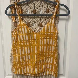 Universal Threads Mustard Patterned Tank
